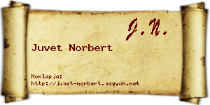 Juvet Norbert névjegykártya